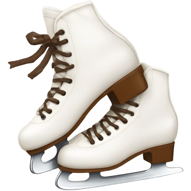 two winter white skates with brown laces on one direction  emoji