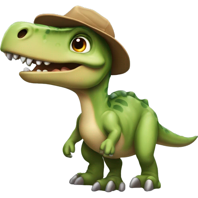 dinozaur z czapka emoji