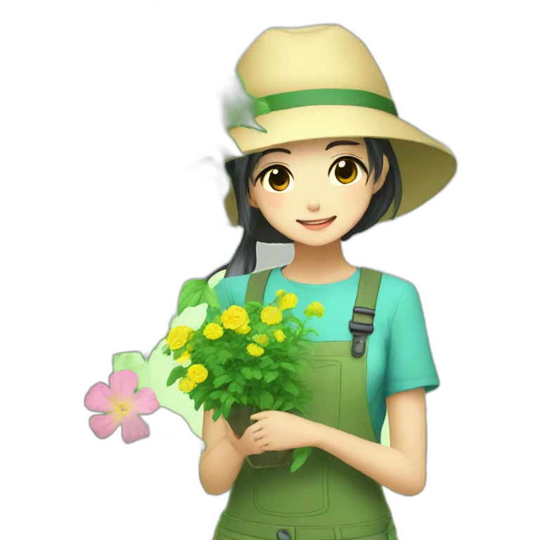 anime gardener asian girl emoji