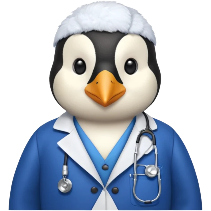 

Penguin doctor with stethoscope and blue coat.

 emoji