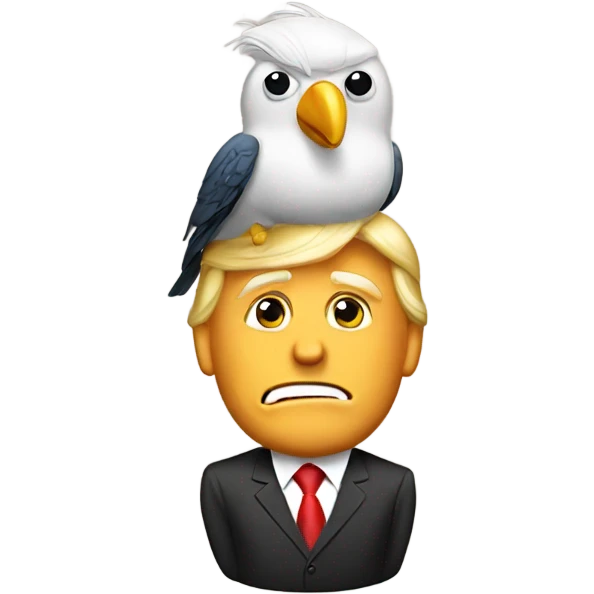 Trump with bird on his head emoji