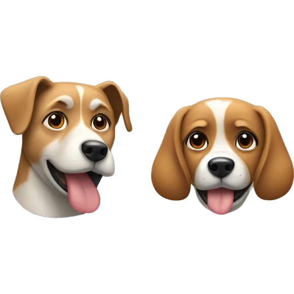 Left one is a dog right one is a woman emoji