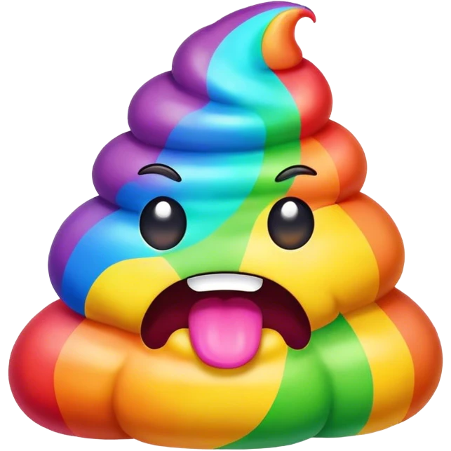 a rainbow poop emoji monster emoji