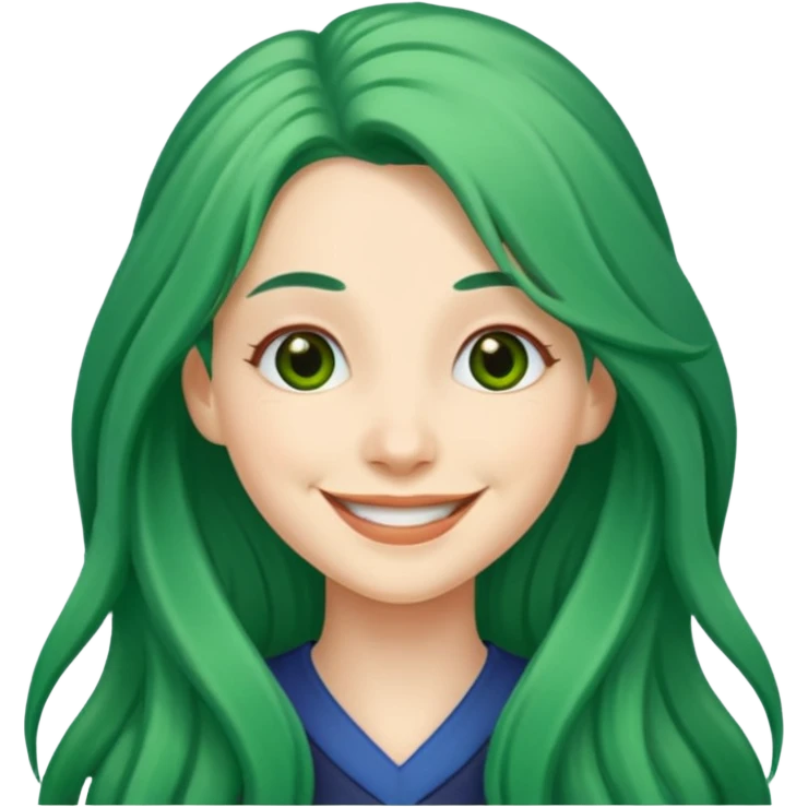 long green haired fantastic woman emoji