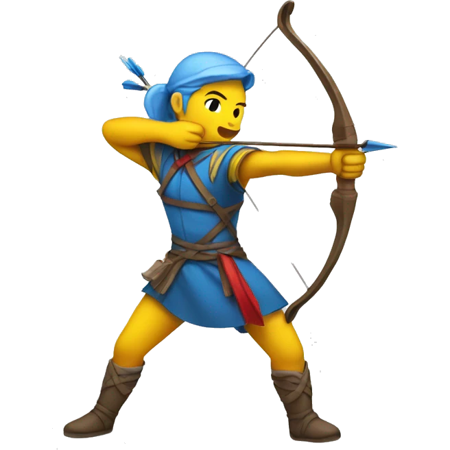 archer red blue and yellow color emoji