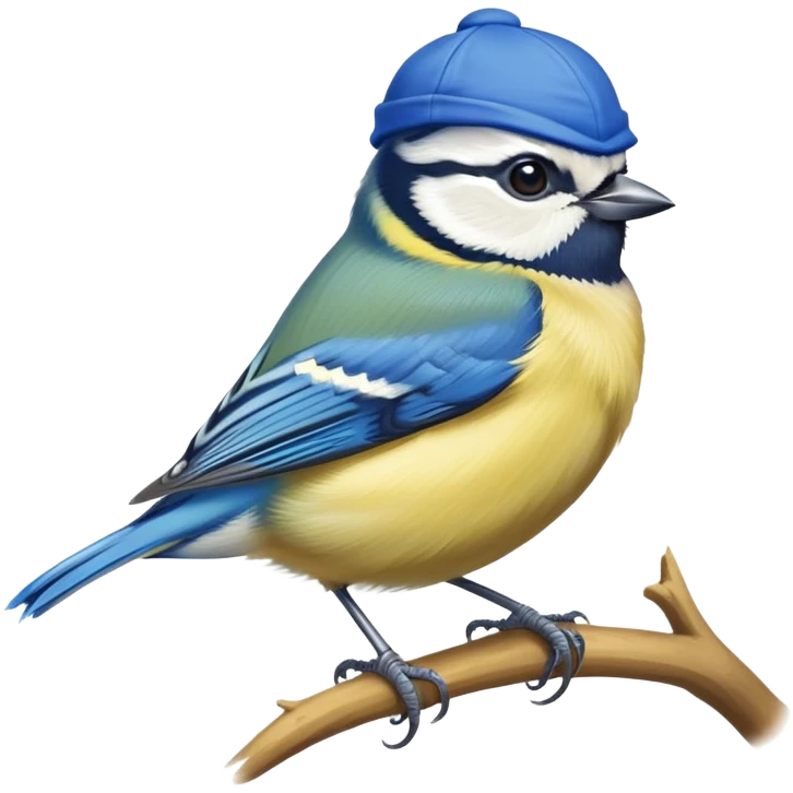 Eurasian blue tit bird with yellow belly and blue cap emoji
