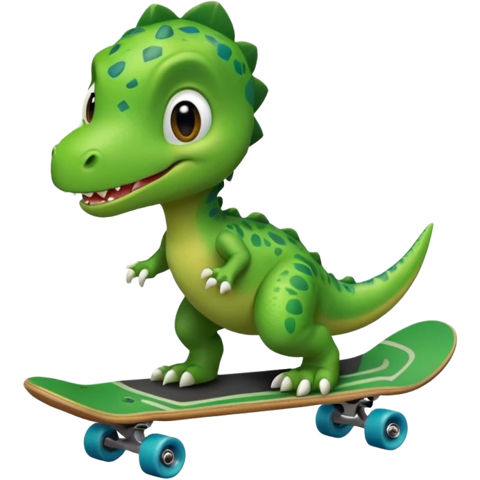 Baby dinosaur on a skateboard emoji