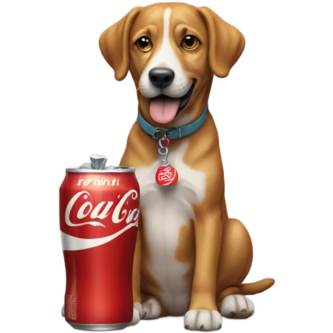 Dog drinking coke emoji