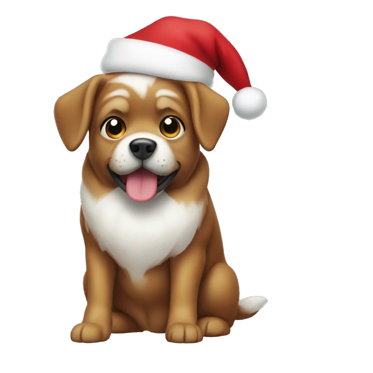 A dog dressed as santa claus  emoji
