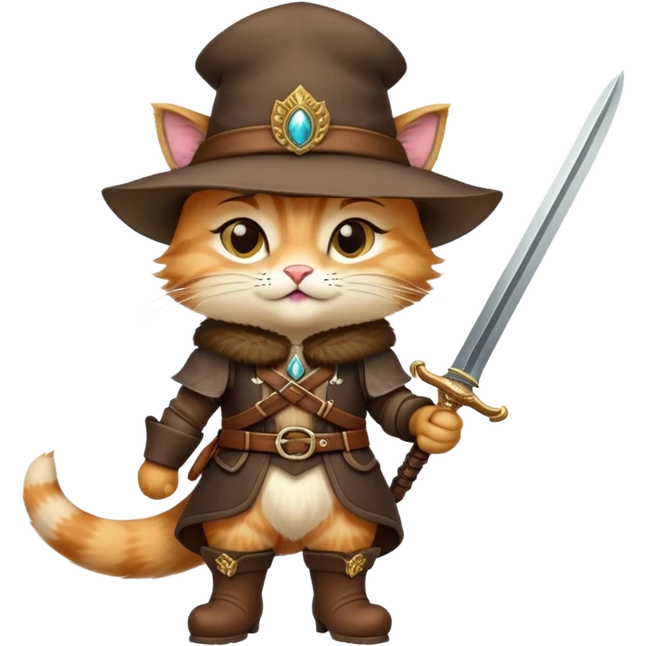 classic Puss in Boots with hat and confident expression emoji