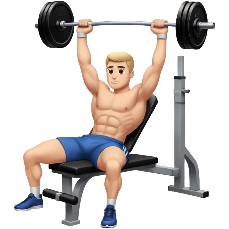 a man doing bench press exercise for chest emoji