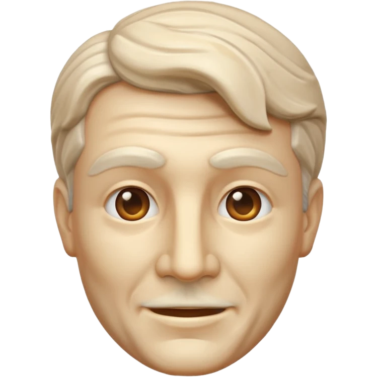 Marble style statue of man head happy emoji