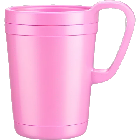 pink stanley tumbler cup with handle emoji