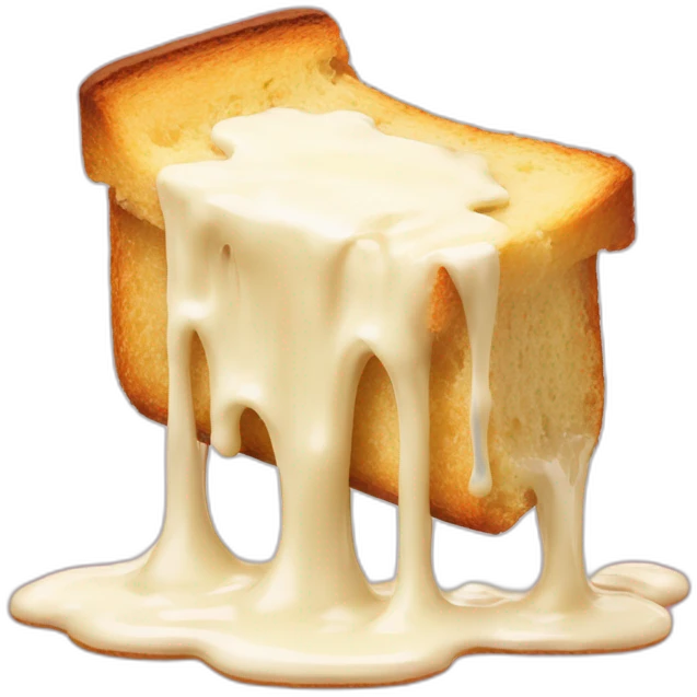 a rusk with cream leaking over it emoji