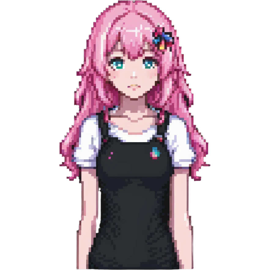 anime girl with pink hair emoji