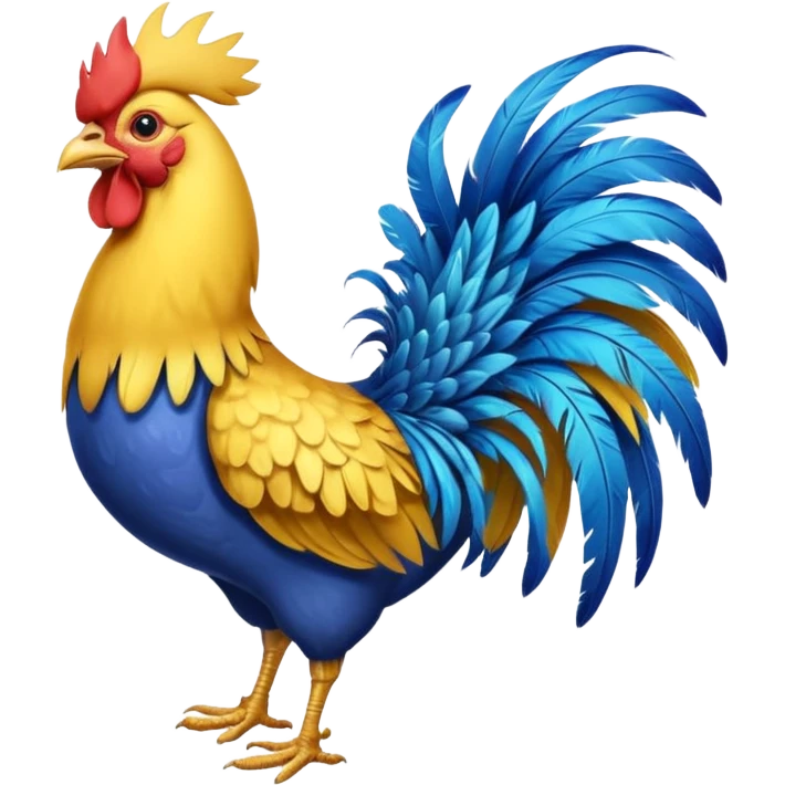 COCK BLUE AND YELLOW COLOR emoji