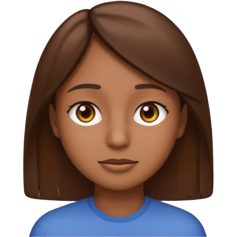 Create a emoji version of me with brown skin color, brown eyes and brown straight hair  emoji