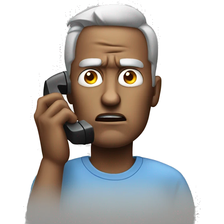 angry man on talking on the phone emoji