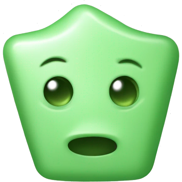 I want you to draw a light green soap, it's a triangular shape overall, but it looks like a muzzle, so it's rounded at the top. emoji