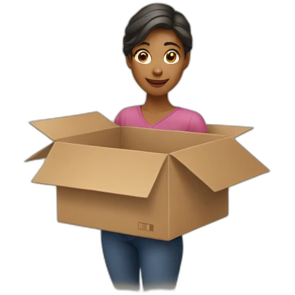 a woman opening a box emoji