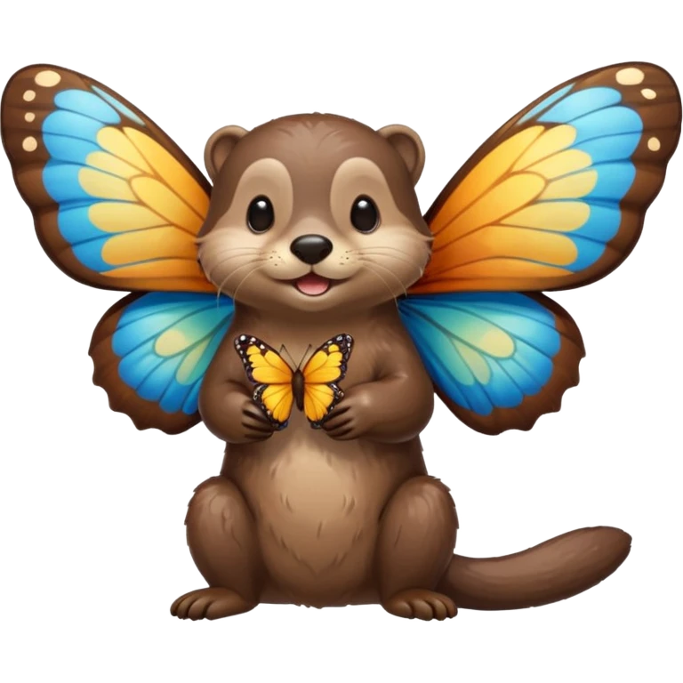 otter eating a butterfly emoji