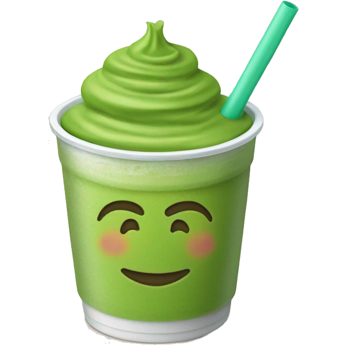 Matcha in a plastic cup with straw emoji