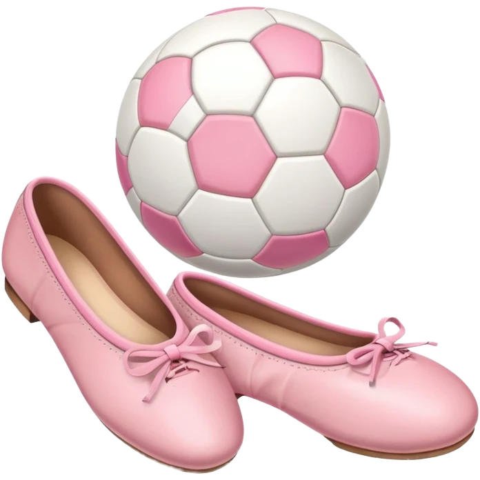 Soccer ball and ballet shoes emoji
