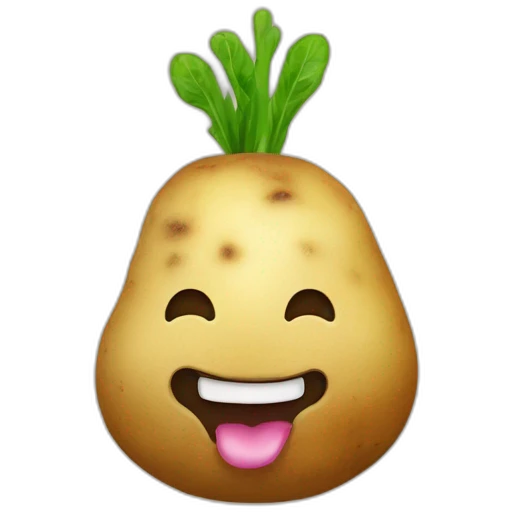 potato with unicorn head, horn emoji