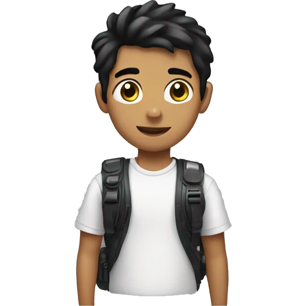 Boy with camera black hair emoji