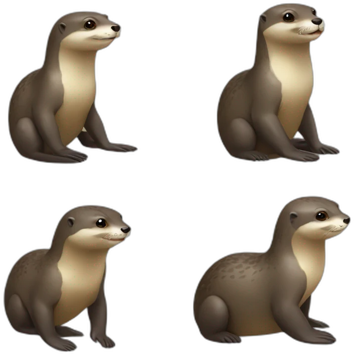 Loutre sur tortue emoji