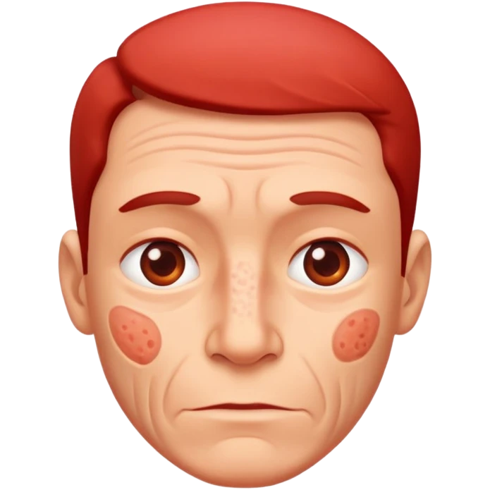 male face Skin issues - red pimples, wrinkles emoji
