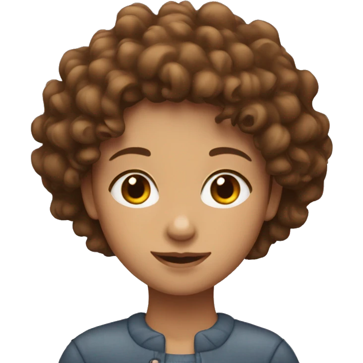 A girl with brown curly hair  emoji