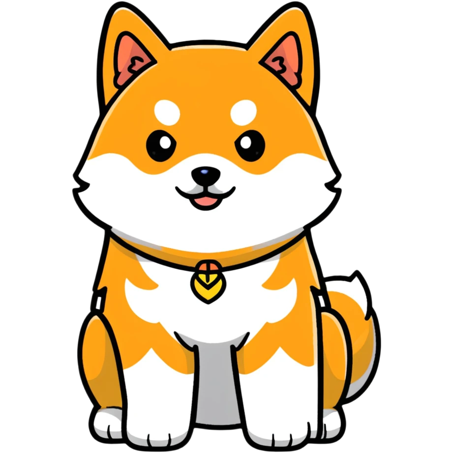 Cute black Shiba Inu full body emoji
