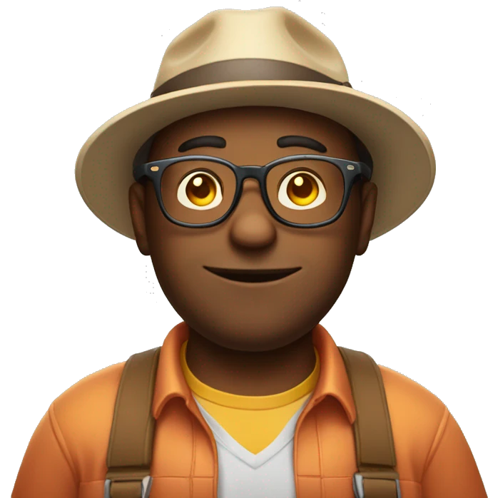 guy who is so big and round he has a whole solar system also he wears glasses a hat and really tight shirts that look like they are about to pop off emoji