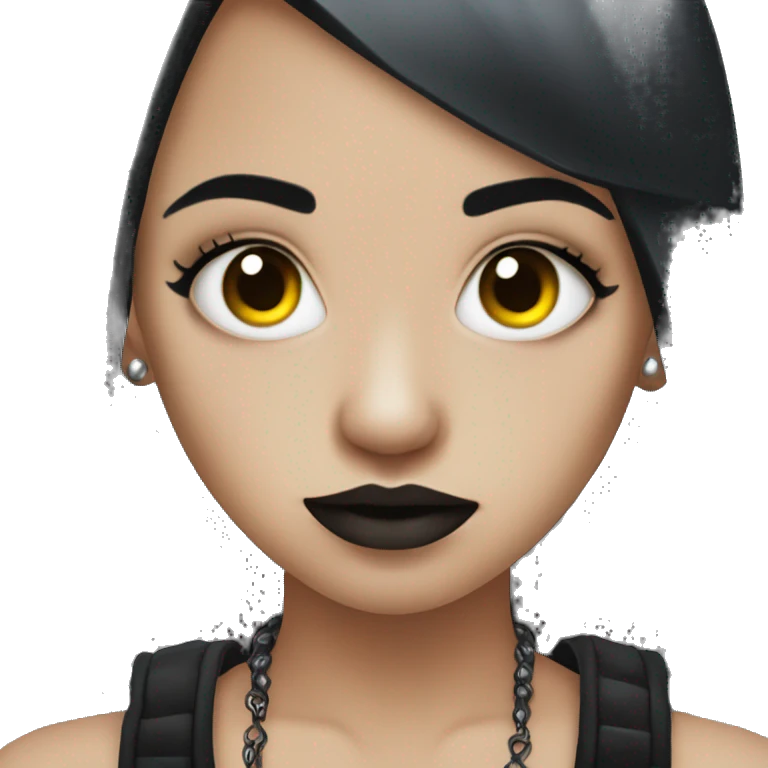 Goth girl with facial piercings  emoji