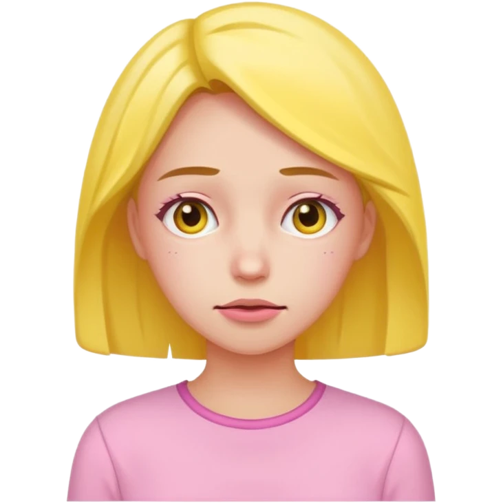 the embarrassed woman in soft pink, beige and yellow pastel colors emoji