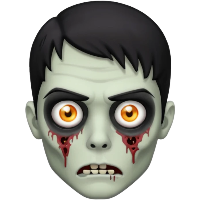 zombie, trapstar, Black hair black eyebrow emoji