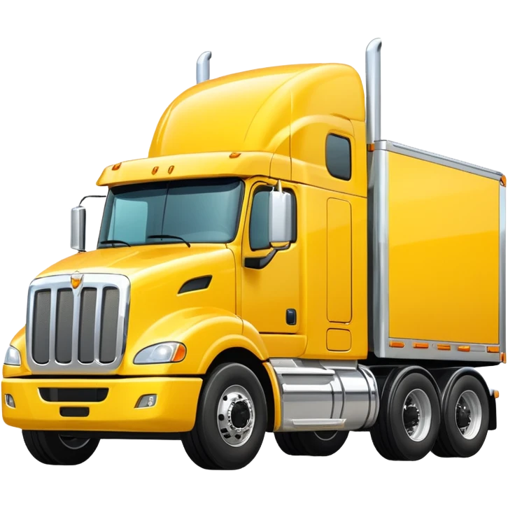 yellow semi truck three-quarters view emoji