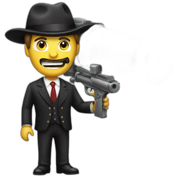 Business man shot out of a cannon emoji