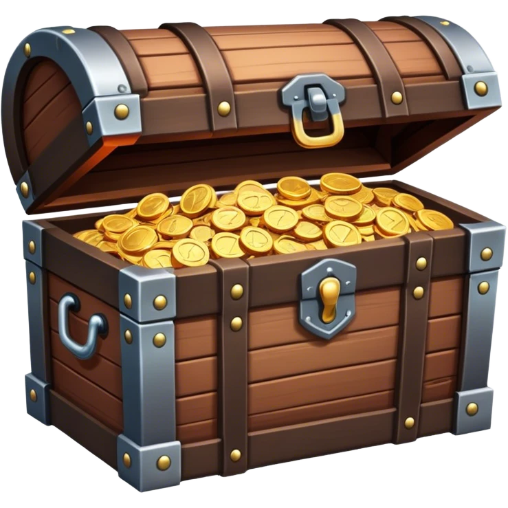 unlocked treasure chest glowing from the inside without money emoji