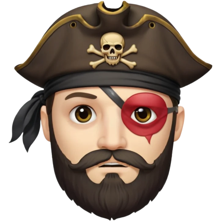 pirate, bearded, single eye batch emoji