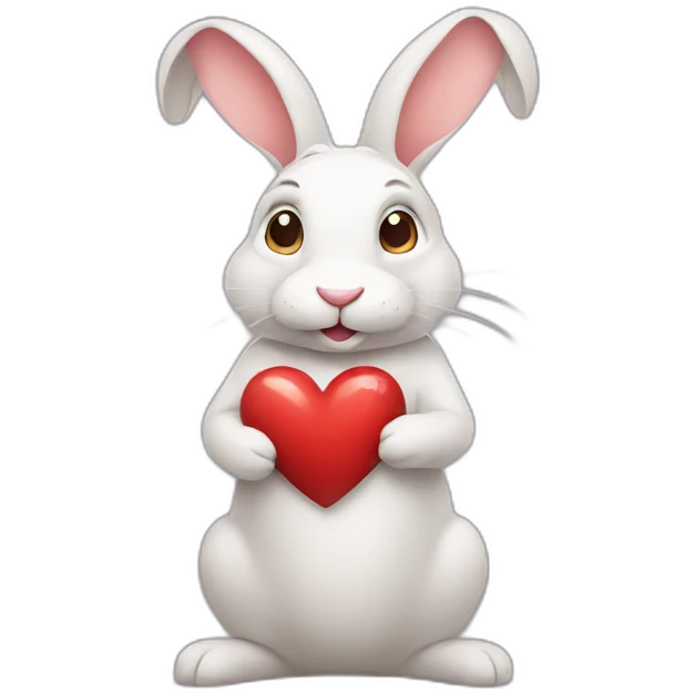 Rabbit with heart  emoji
