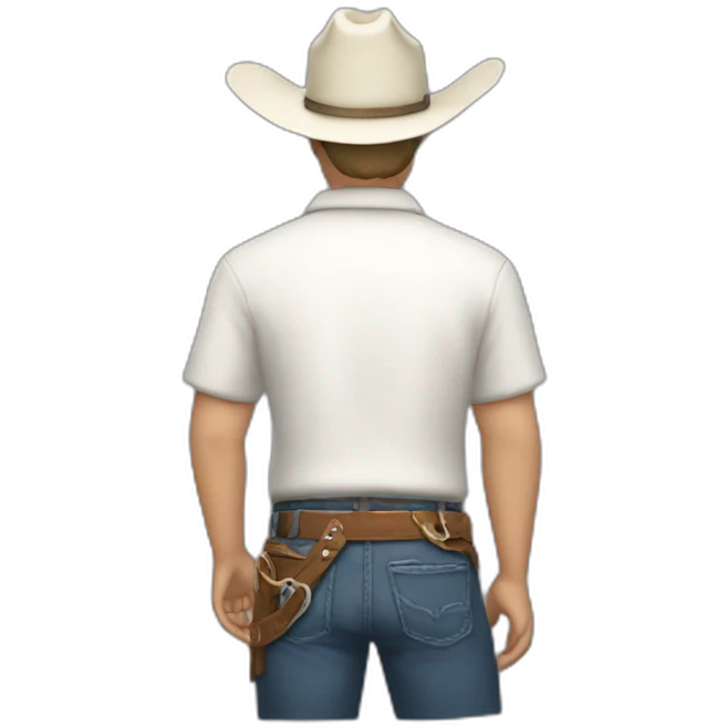 white cowboy from behind emoji