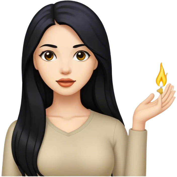 Beautiful woman long black hair  emoji