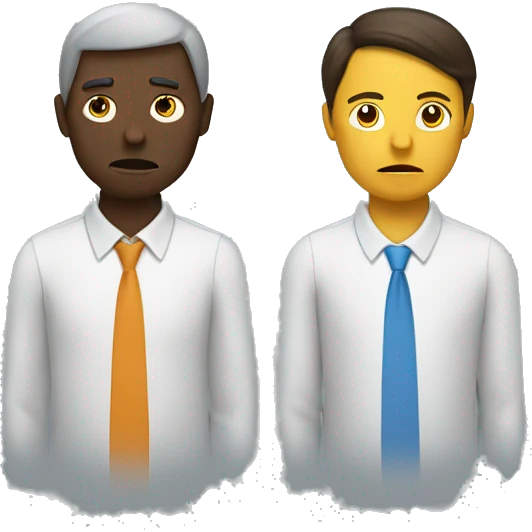 2 people talking to each other, one is calm, another is angry emoji