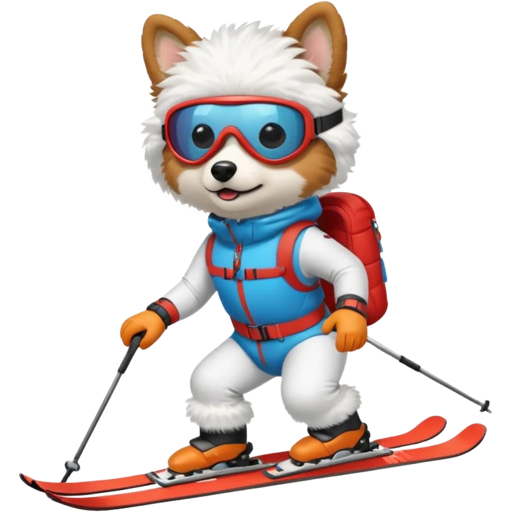 dog skiing emoji