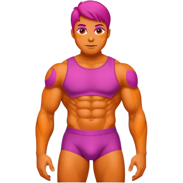 Muscle Orange Fruit Strongest Wear Magenta Brief emoji