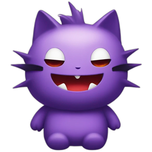 a hello kitty and a gengar emoji
