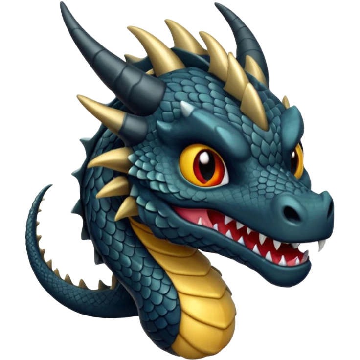 Mini Dragon black color  emoji