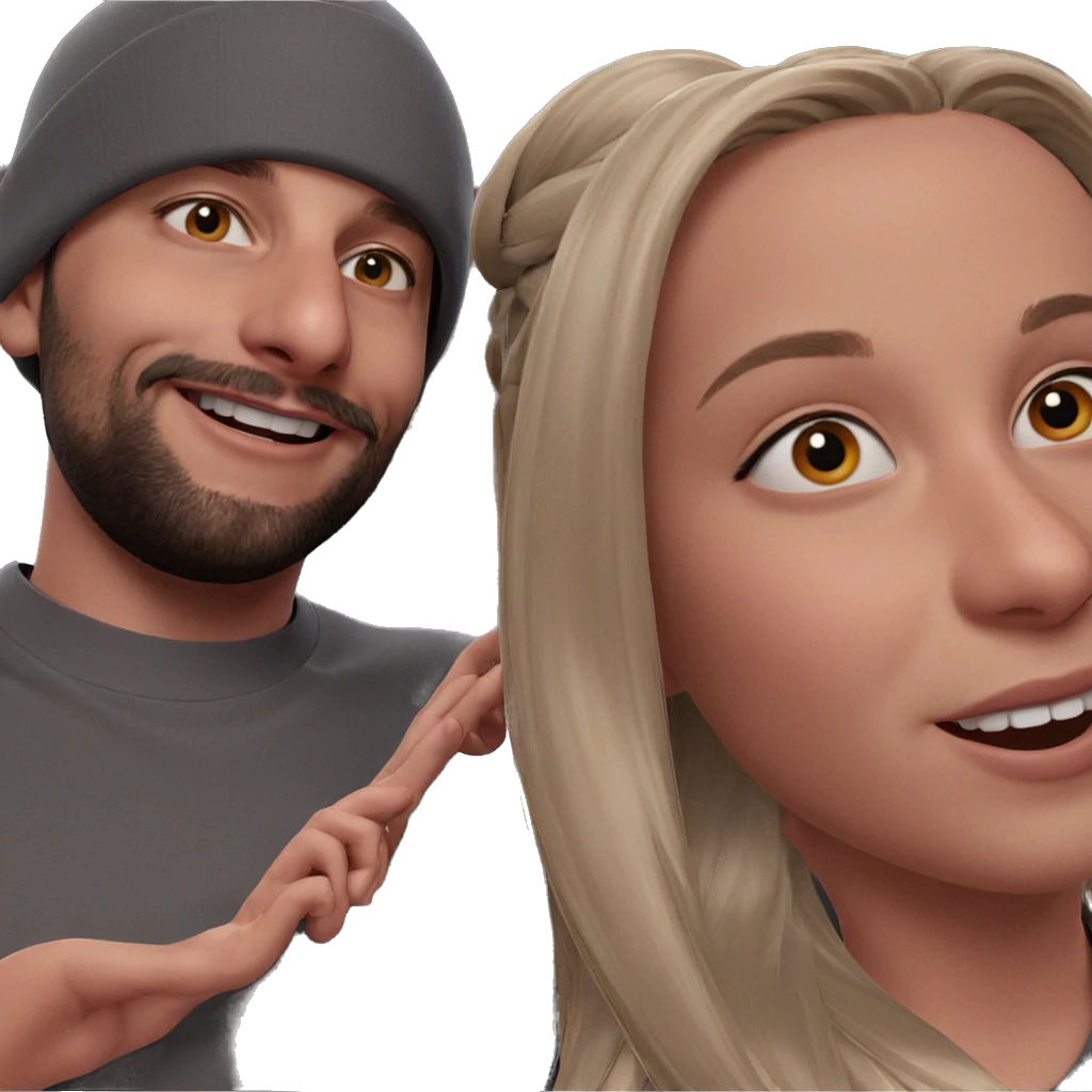 girl and boy smiling together emoji